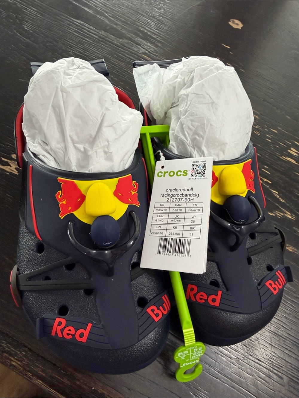 Oracle Red Bull Racing Crocs. NWT